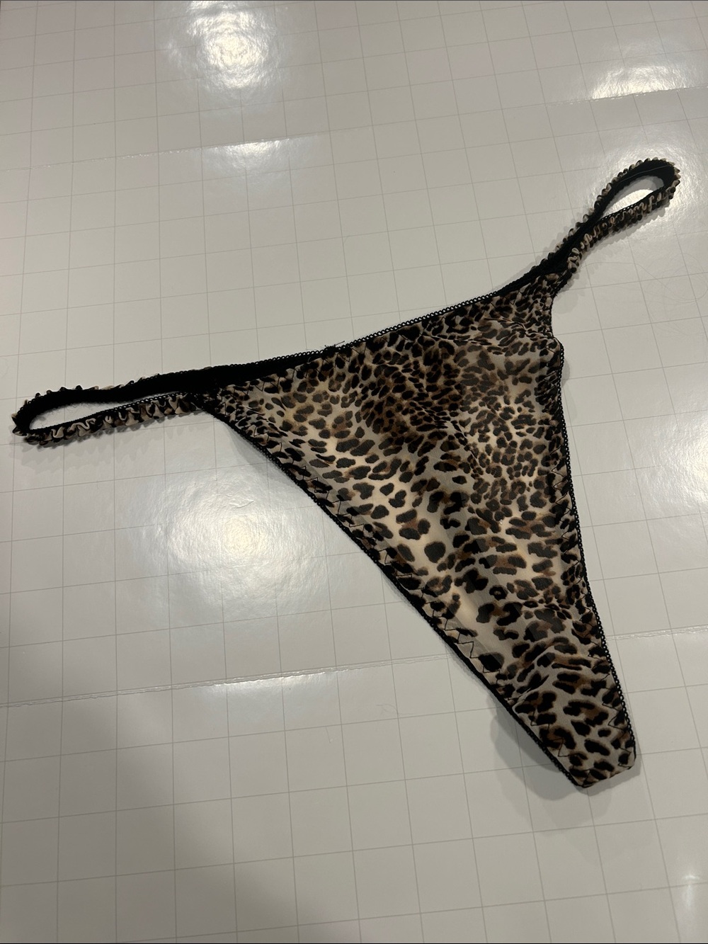 For bundles only - sheer panties thong string Leopard 1X / 2X